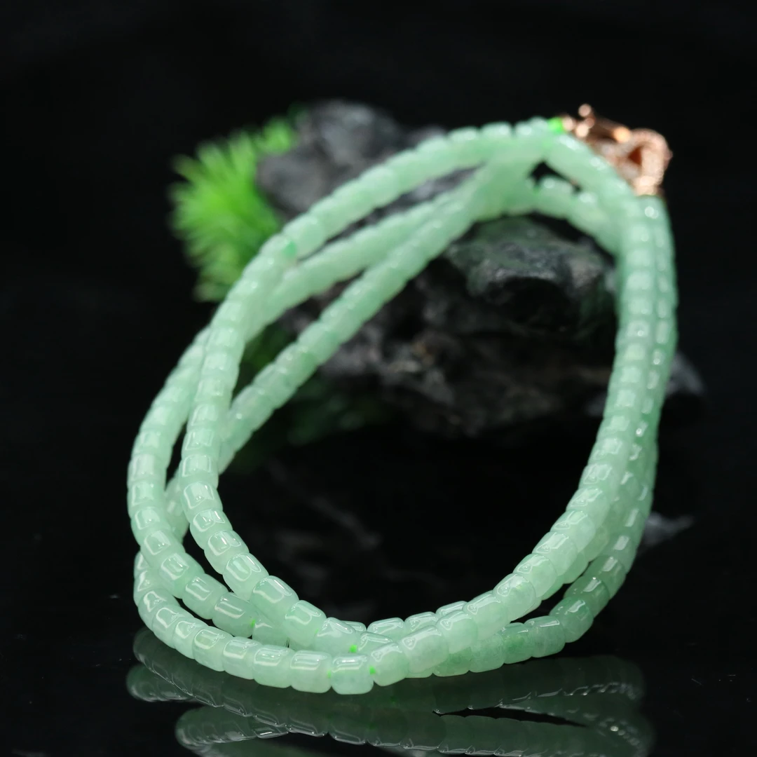 21天然缅甸翡翠A货珠链/400237/上海嘉禾拍卖