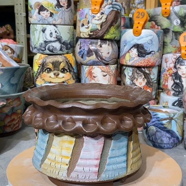 红陶景德镇艺术手绘作品