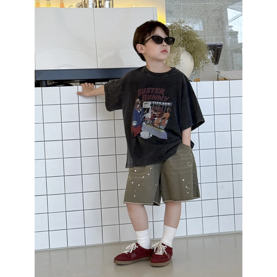 90866-男童短裤2025夏季新款韩版五分短裤男童宽松休闲裤潮