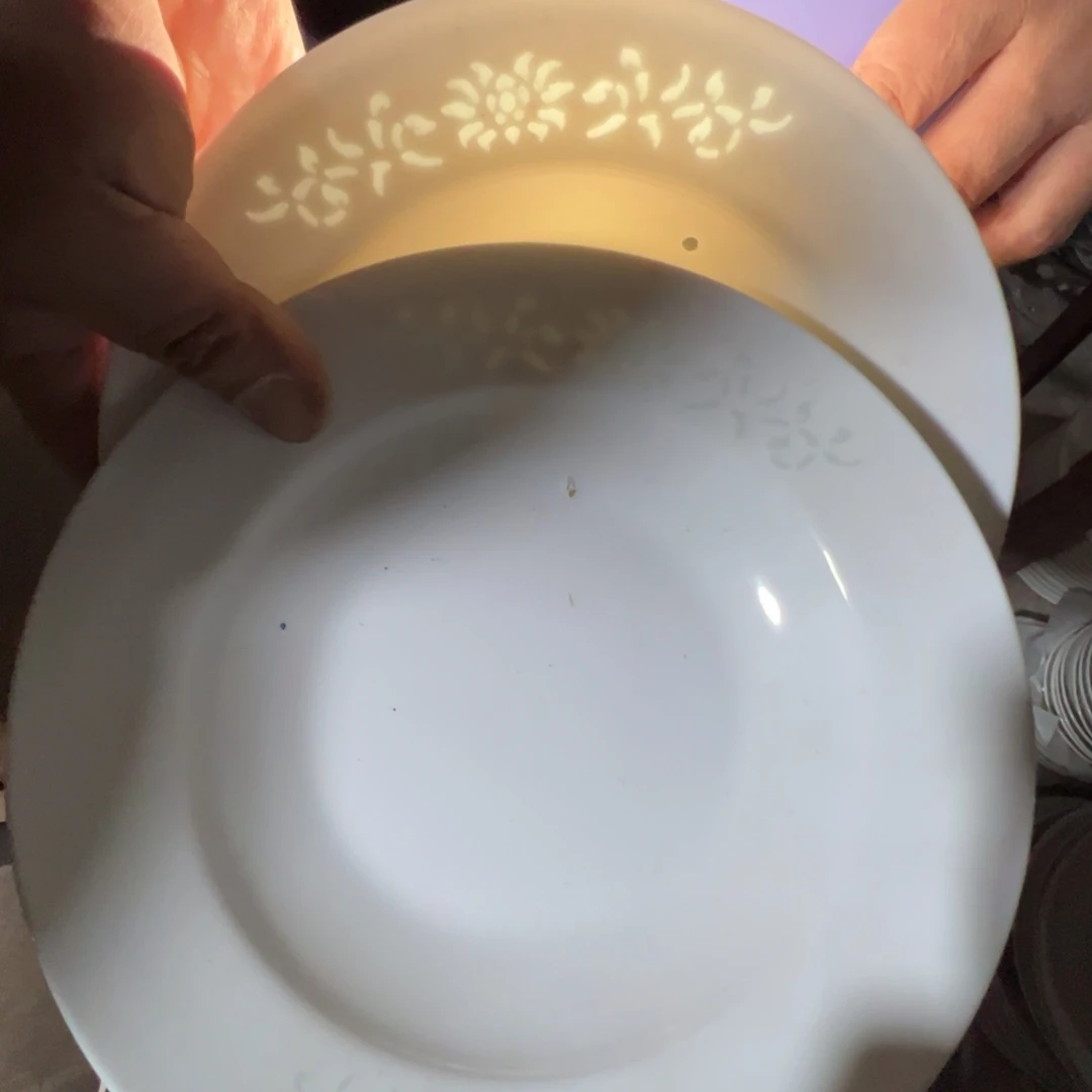 瓷景德镇高温陶瓷玲珑缠枝莲8寸