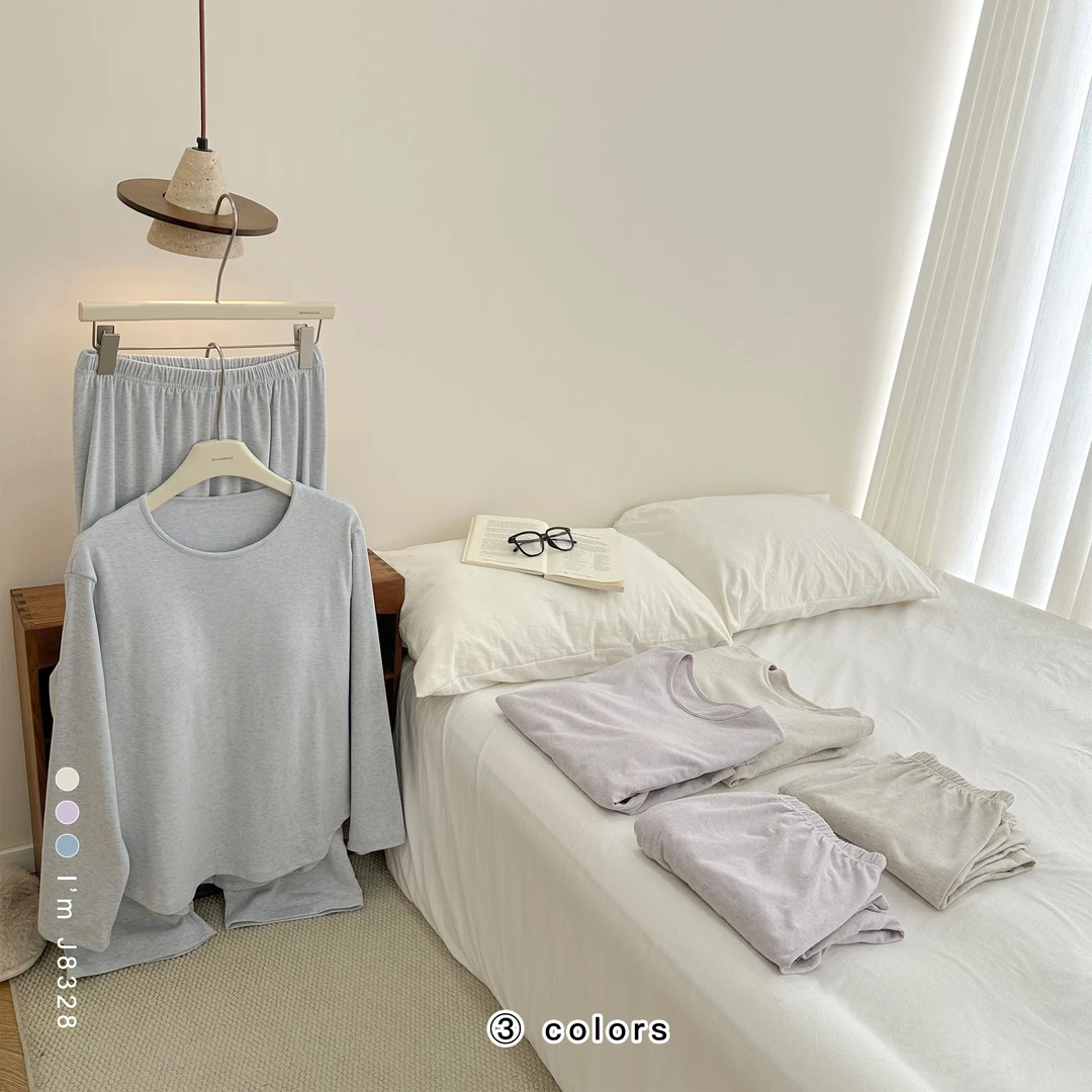 雪花羊绒免bra。家居服套装J8328