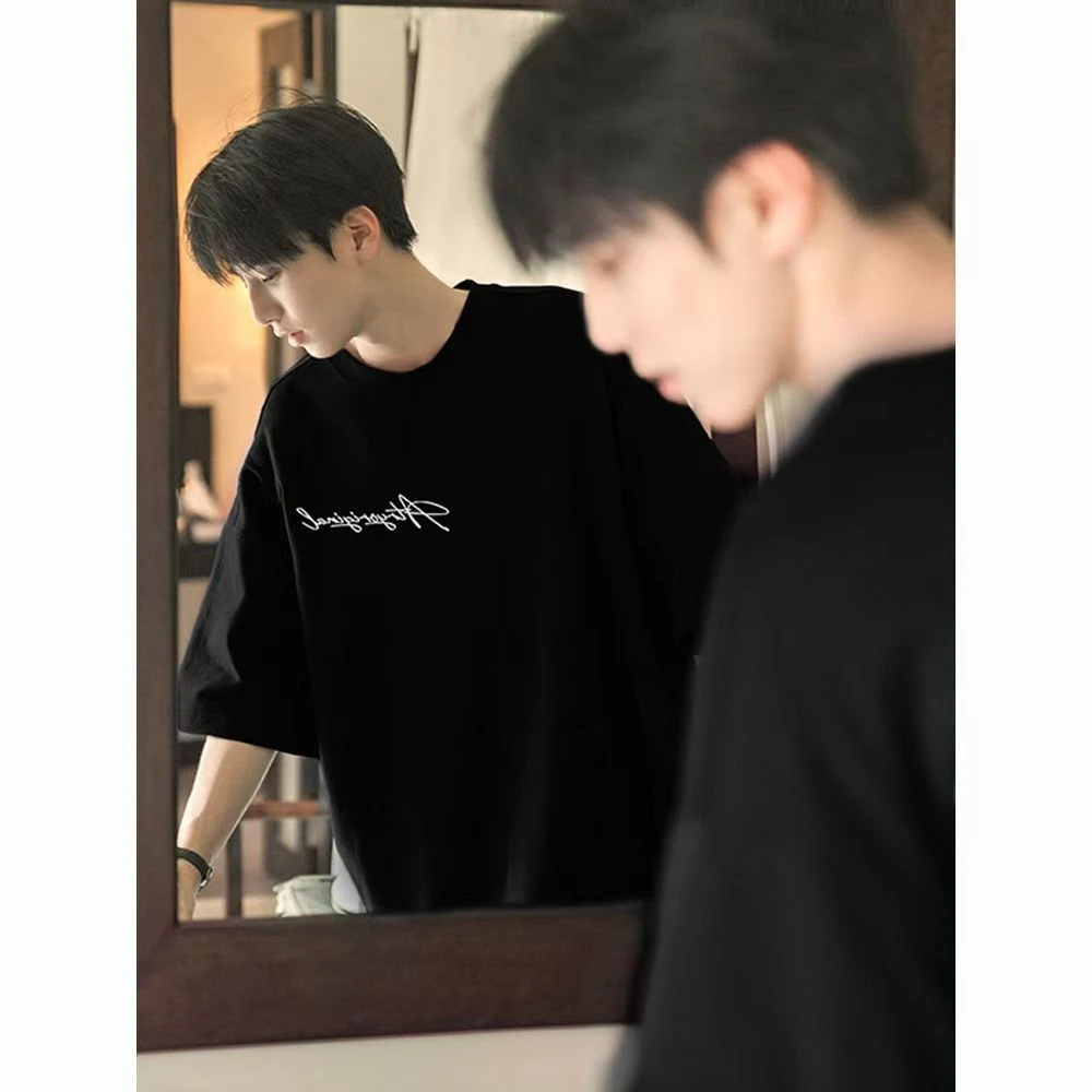 夏季重磅美式纯棉短袖T恤男款2025新款潮流潮牌痞帅高街短袖男生