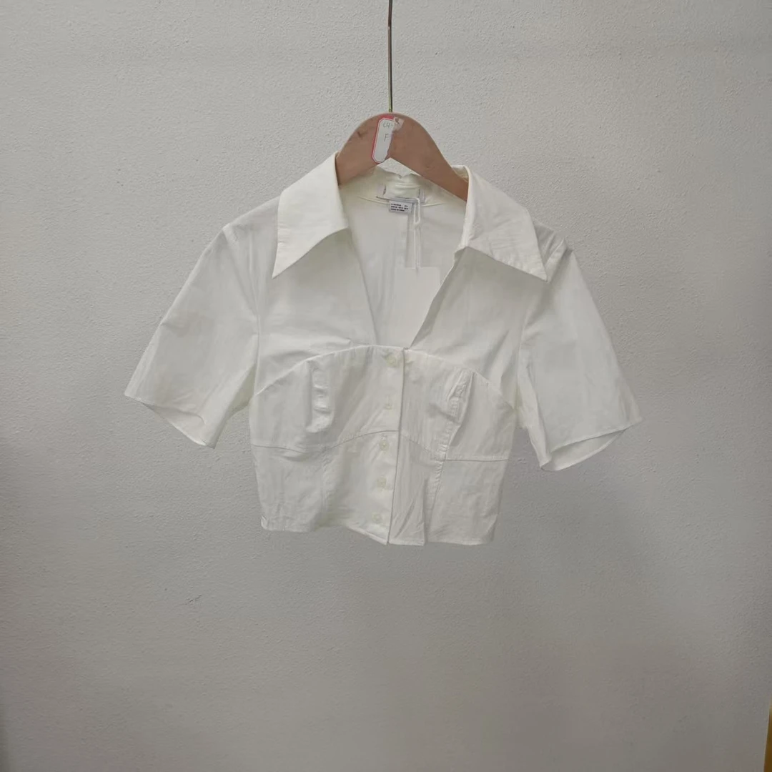 唯琳剪标   7仓H4-7-3966款   U家白色短款衬衣