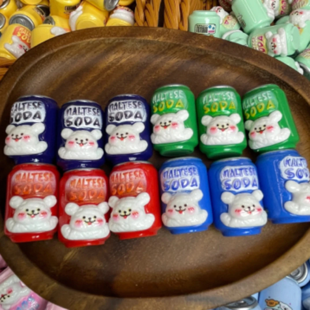 【兰初定制】原色系小狗易拉罐树脂食玩配件玩具