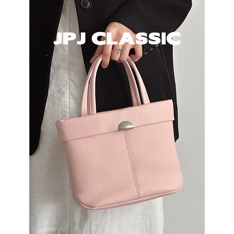 jpj新款头层牛皮手提包女百搭单肩斜挎水桶包旅游小包包1788