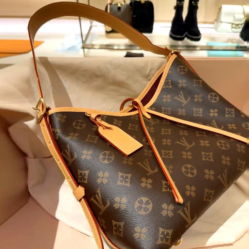 香港品牌2025气质休闲新款奢侈品老花中古托特子母包单肩包斜跨包