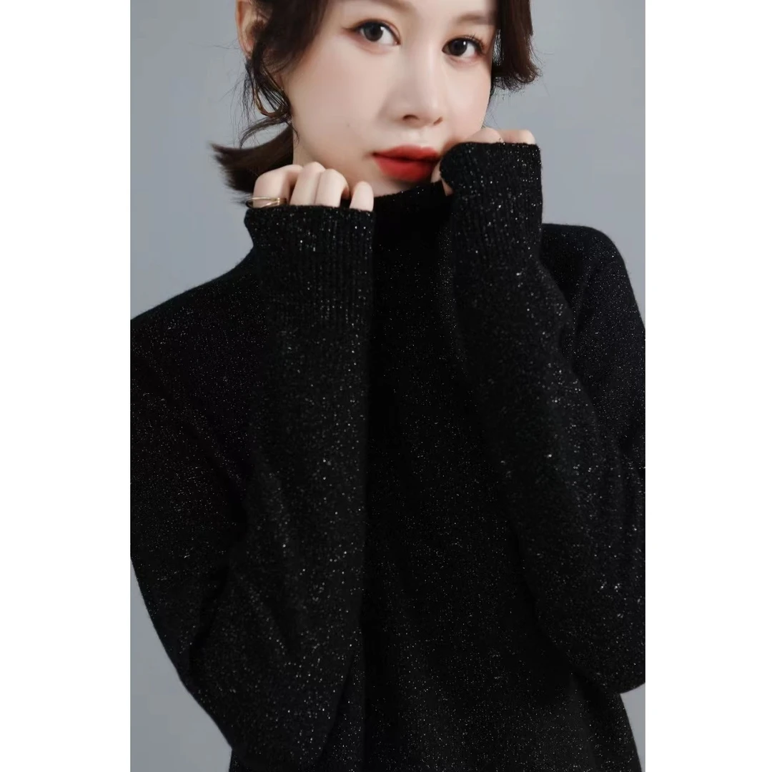 ZHANGLIXI 半高豆100%纯羊毛衫上衣百搭气质女士YM-QHMSY-6167