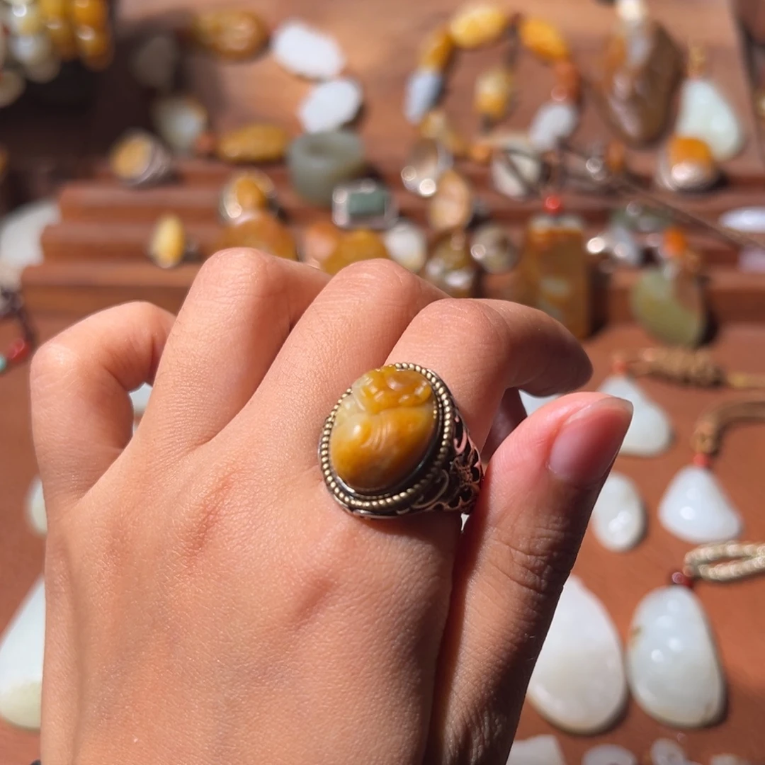 和田玉银S925镶嵌颈饰