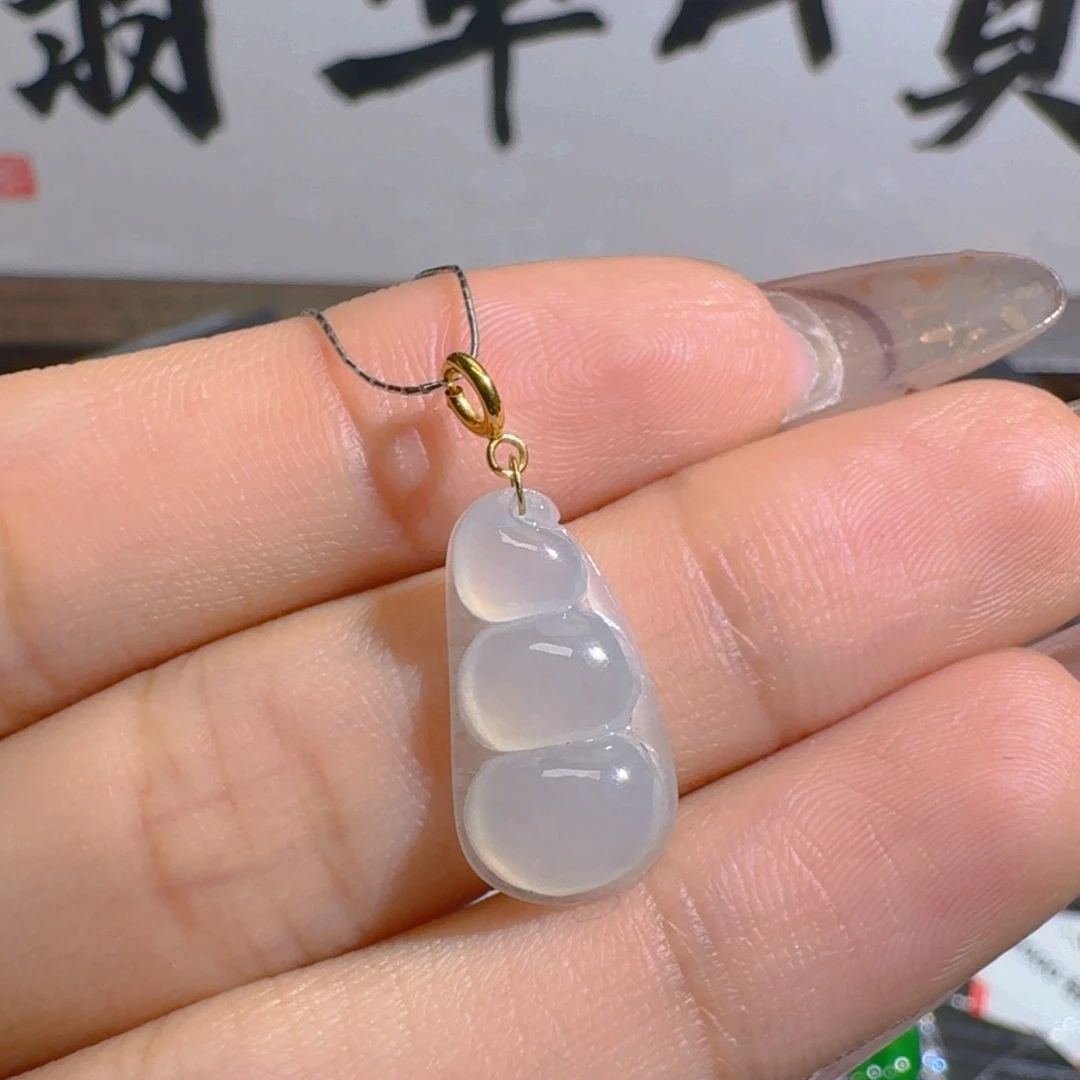 吊坠(不含链)18K金镶嵌翡翠