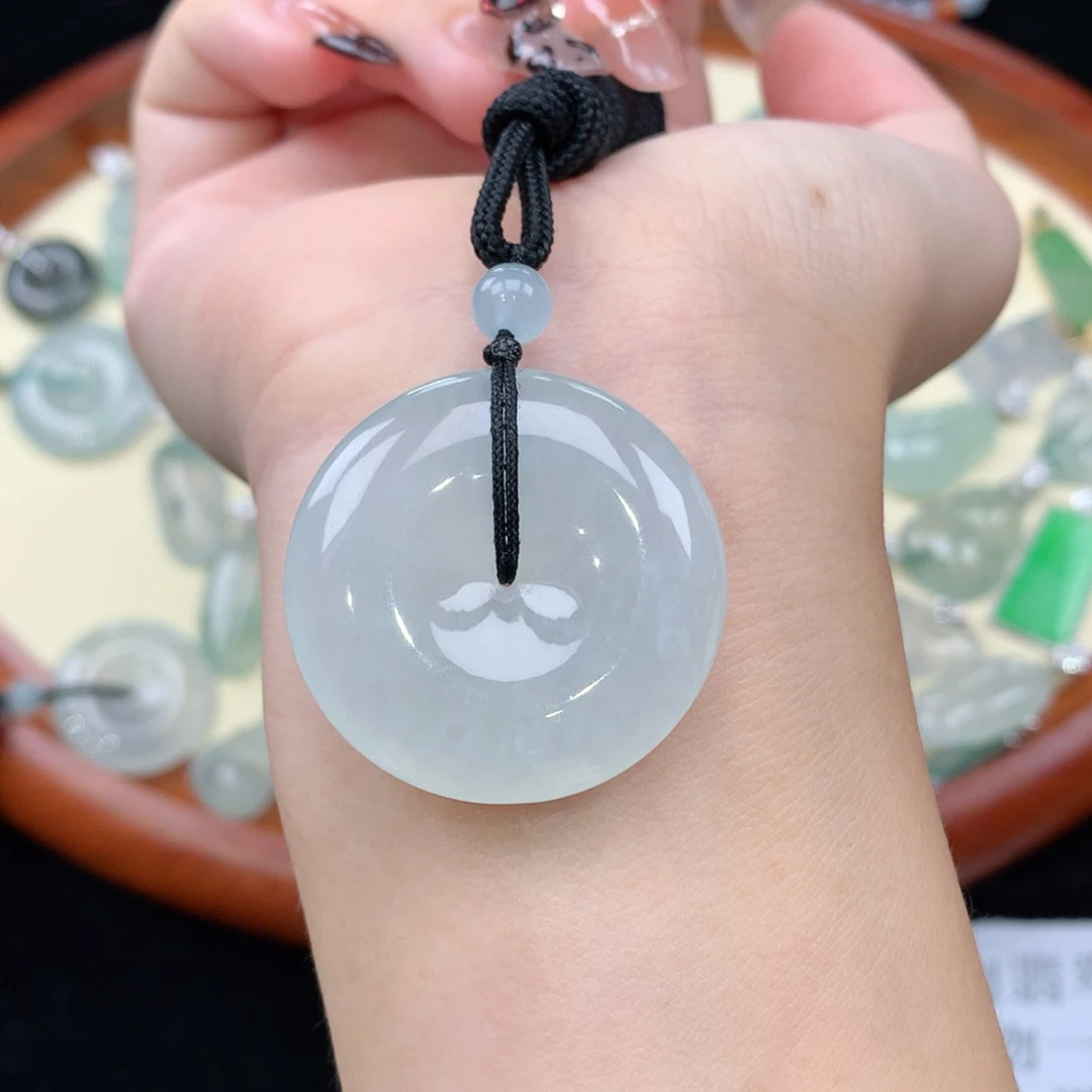 颈饰未镶嵌翡翠天然缅甸A货翡翠平安扣