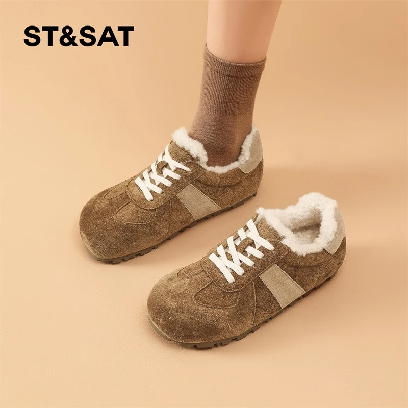 星期六复古风德训鞋女款2025秋冬新款加绒保暖棉鞋百搭高级雪地靴