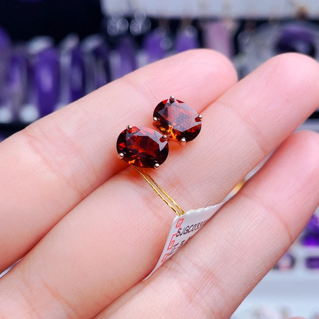 银S925镶嵌耳饰黄晶天然保真