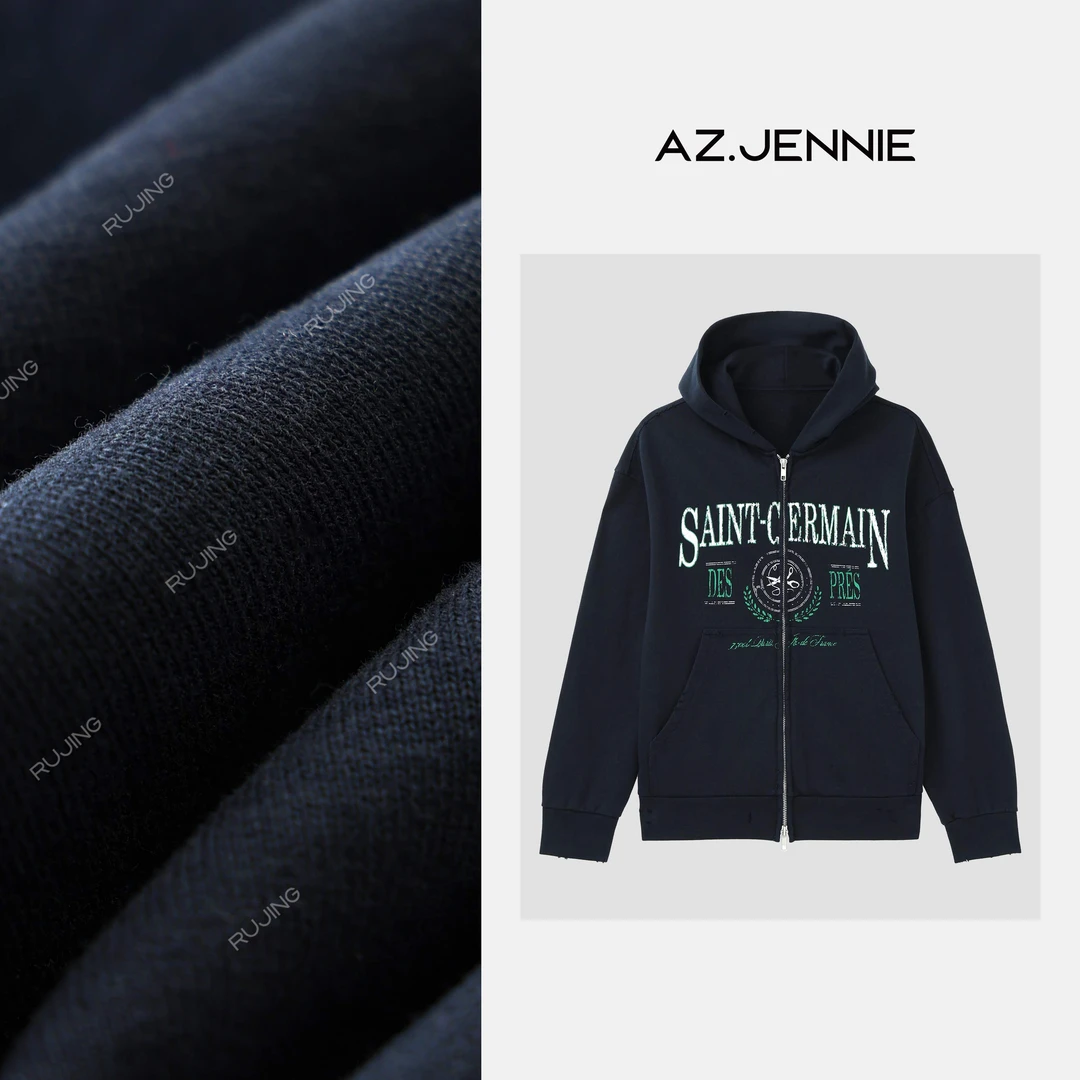 RUJING丨顶奢 字母印花卫衣外套-JM6192