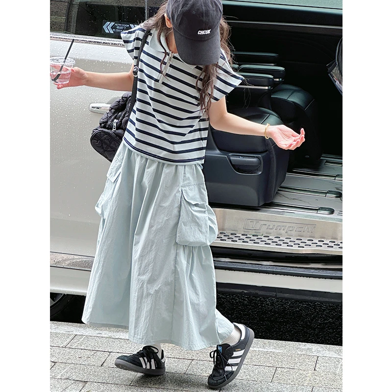 K29304孙小美韩系女童背心套装裙2025夏装儿童两件套上衣裙子