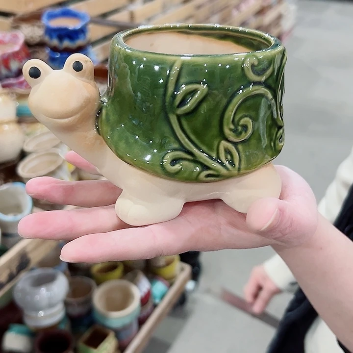 有孔.凑满10元发货多肉陶瓷花盆！