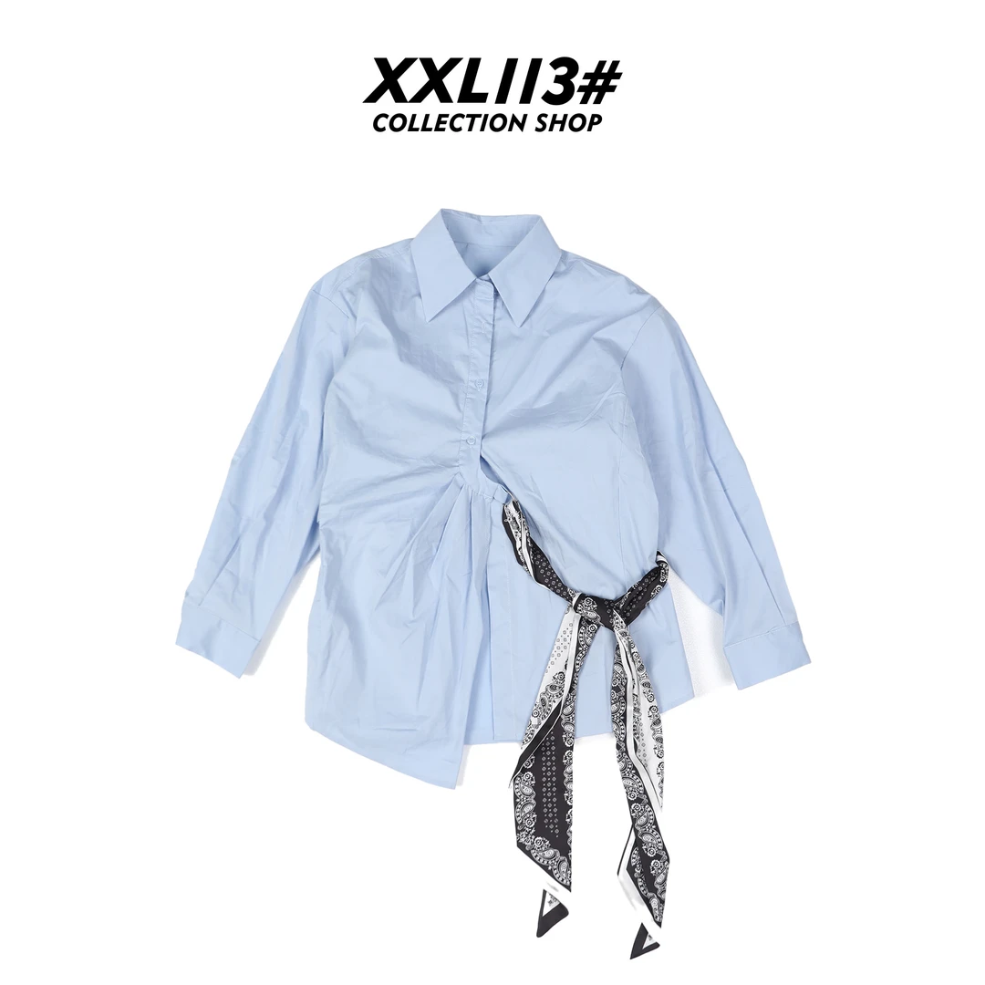 113* CENTRALIZED SHOP常规春季薄款纯色宽松型衬衫X5F06C4691