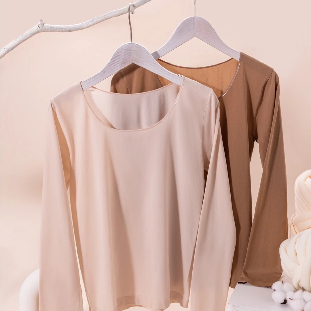 【寻来秋衣套装】美体修身薄款蝴蝶结内穿长袖保暖内衣女士无痕