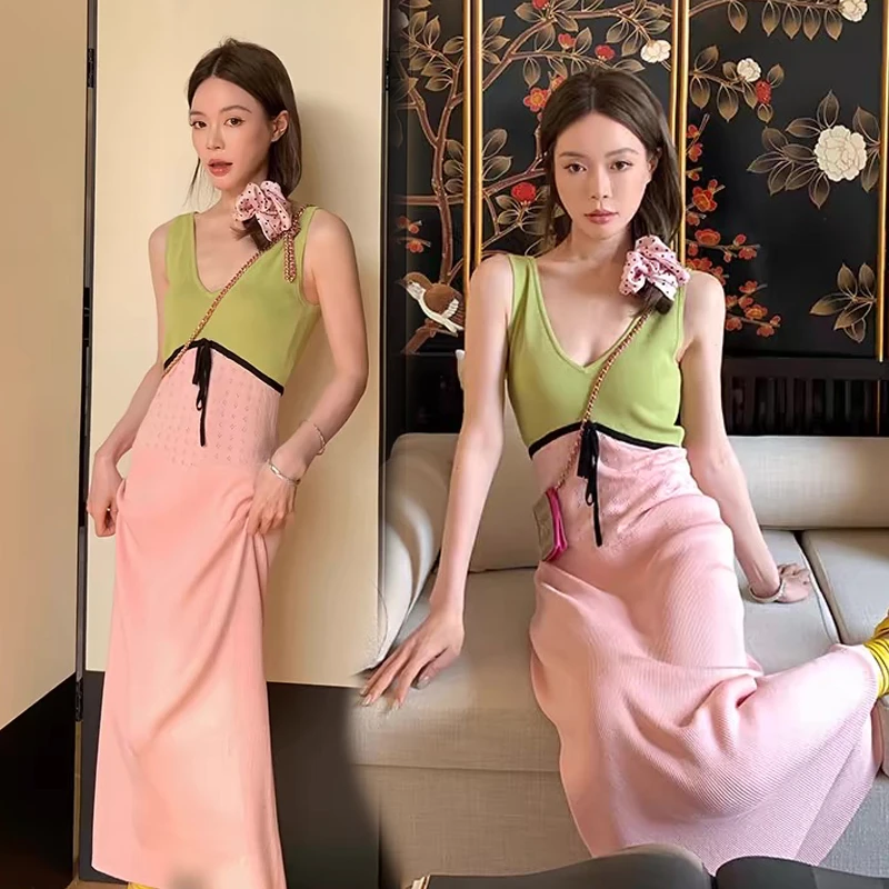 时尚韩版孕妇装宽松弹力孕妇连衣裙显瘦气质拼接辣妈中长款连衣裙