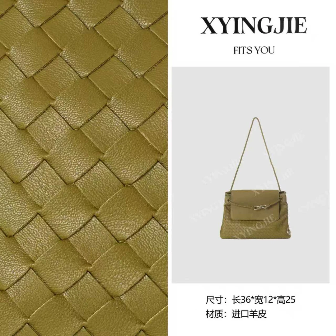 XYINGJIE· 原创设计 真皮高定手提斜挎单肩包 IF7988-橄榄绿