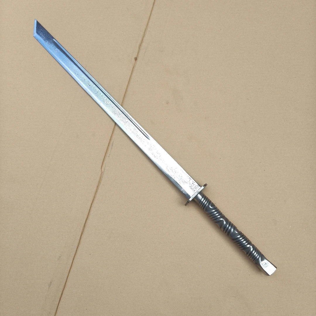 唐刀百炼钢一体锻打手柄扭转工艺品收藏未开刃