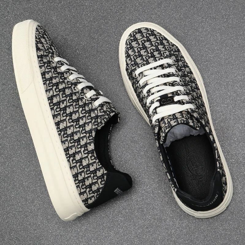 欧洲站男鞋帆布鞋2025新款春夏季透气休闲鞋子男潮流百搭软底板鞋