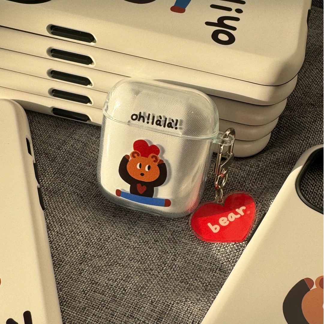 睡不饱庄园原创秋冬暖熊airpods3耳机壳Pro1/2可爱耳机保护套