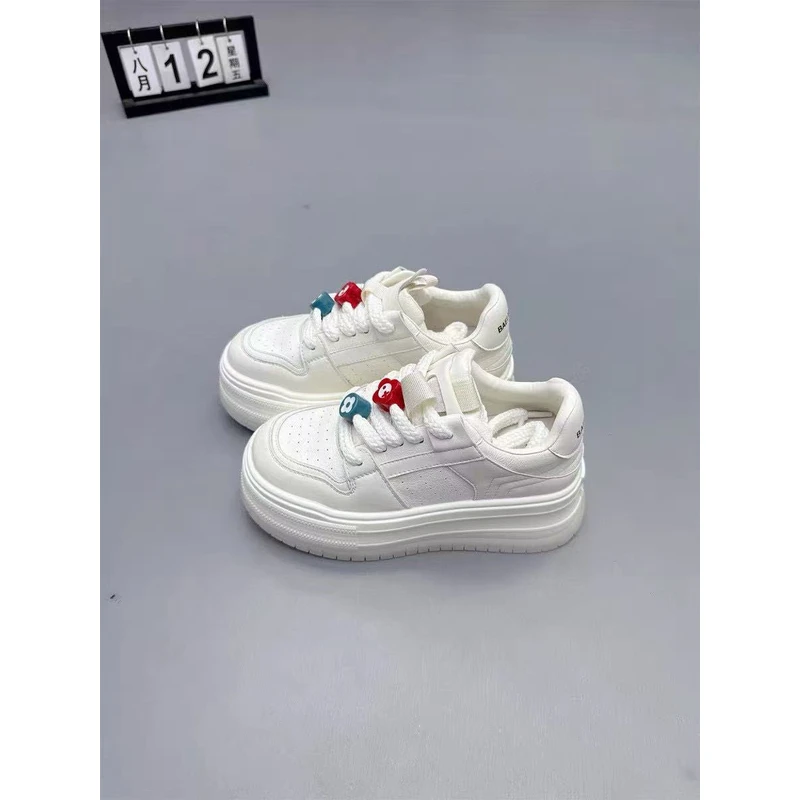 松糕底卡通风系带松糕鞋潮流运动鞋白鞋韩版9261-1