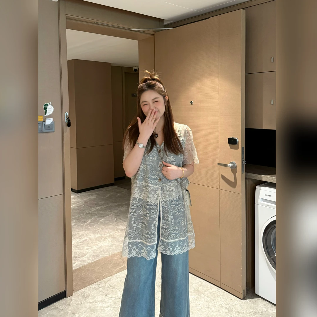 楠序【捕梦网】雯雯微胖女装 2025年夏装轻奢小众时尚两件套YZ36628