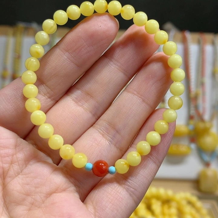 蜜蜡未镶嵌手链5mm