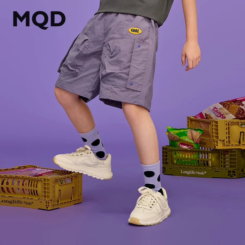 MQD男大童夏季新品工装学院风大口袋出行五分裤休闲裤9652W1521