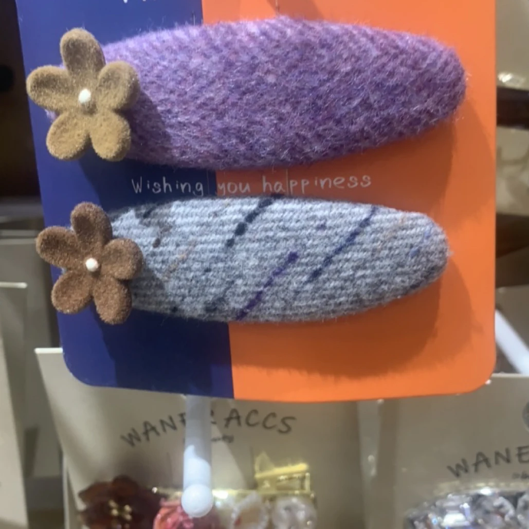 韩系秋冬毛呢蝴蝶结BB夹女高级感侧边刘海夹气质碎发夹甜美发饰