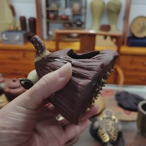 小***杨紫砂茶壶莲蓬摆件全工制作