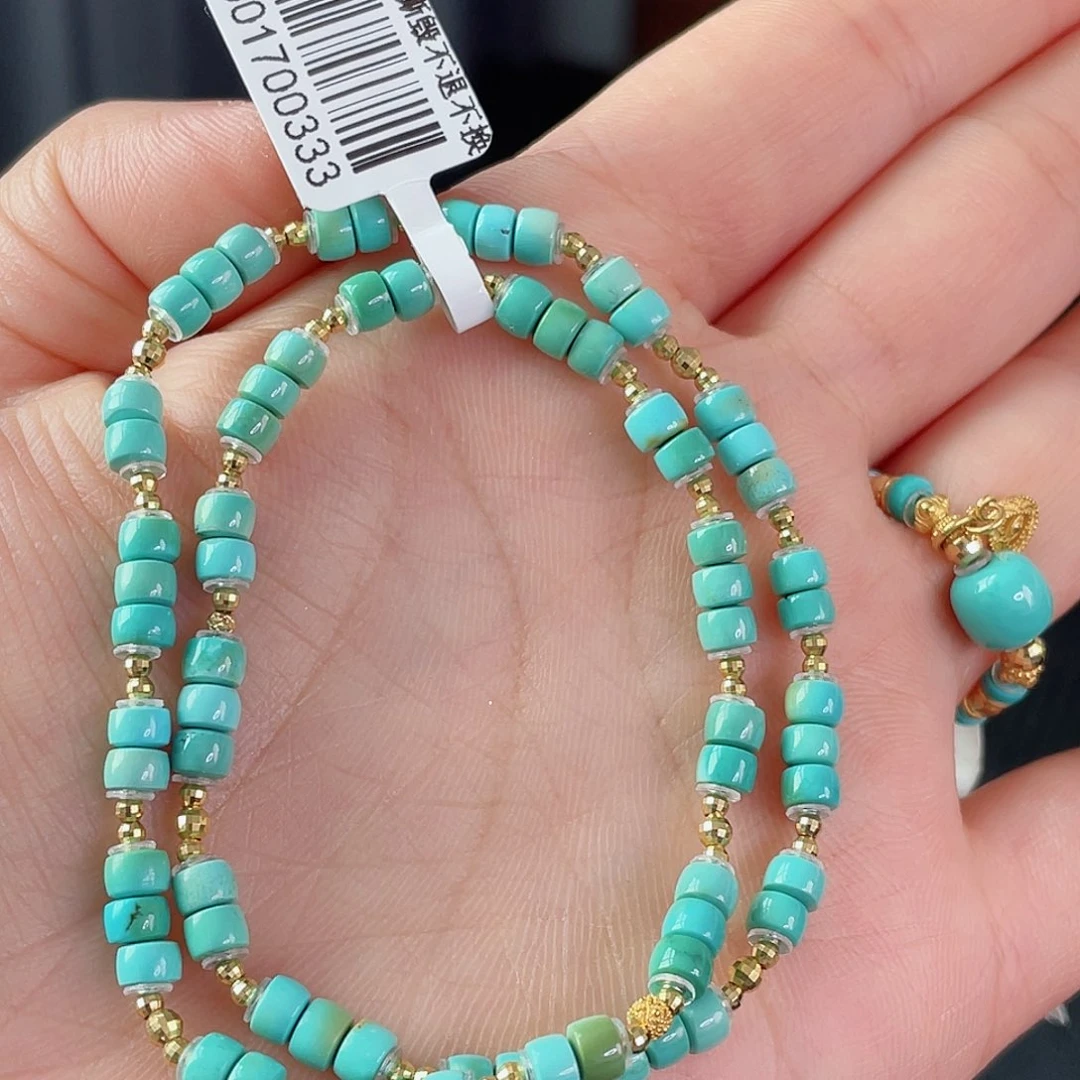 绿松石18K金镶嵌珠宝半成品