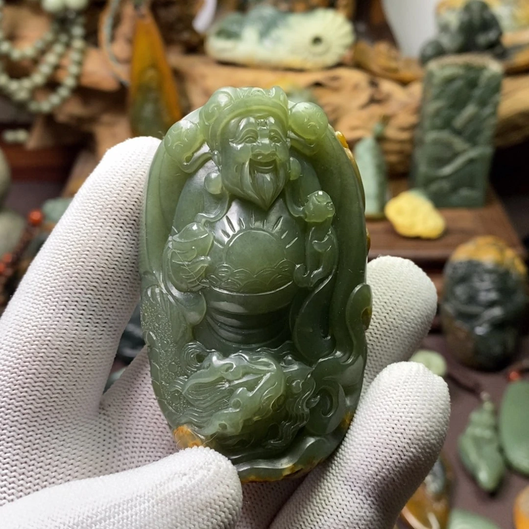 岫岩河磨玉（透闪石质玉）未镶嵌挂件入*