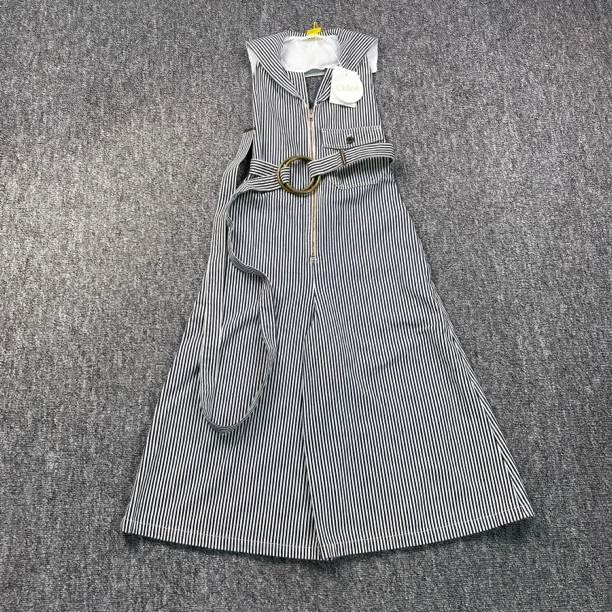 未使用 Chloe/蔻依 5236/蓝白条纹无袖宽松连体裤/36码/全新带吊