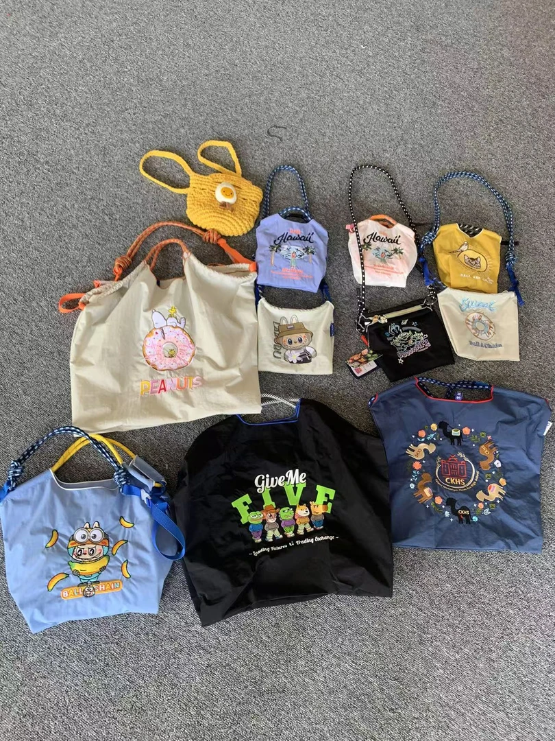 1福利品【外贸单】刺绣女包购物袋手拎包尼龙托特包单肩包