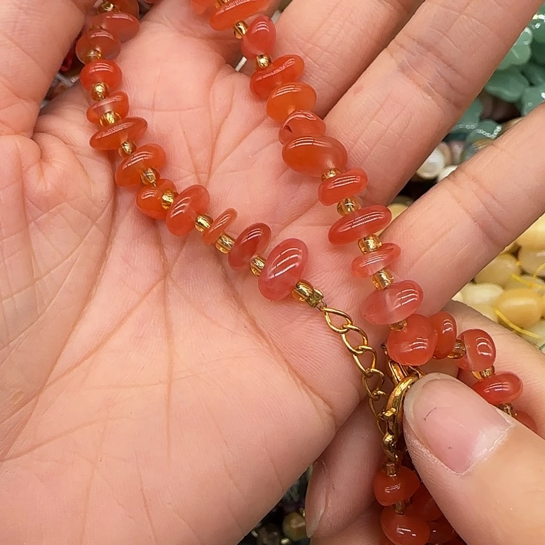 玛瑙/玉髓合金珠宝半成品南红手链一条