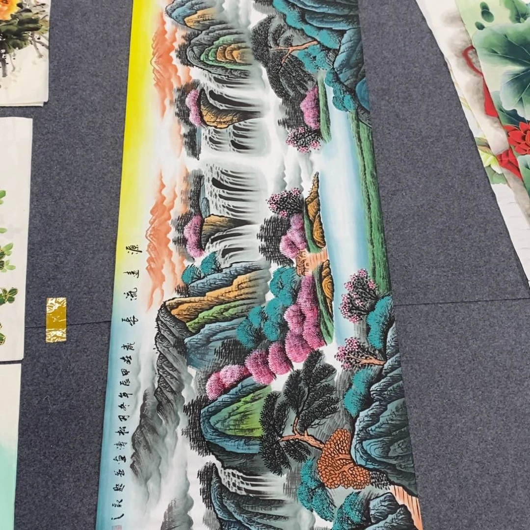 国画狼尺寸180✖️70小六尺手绘