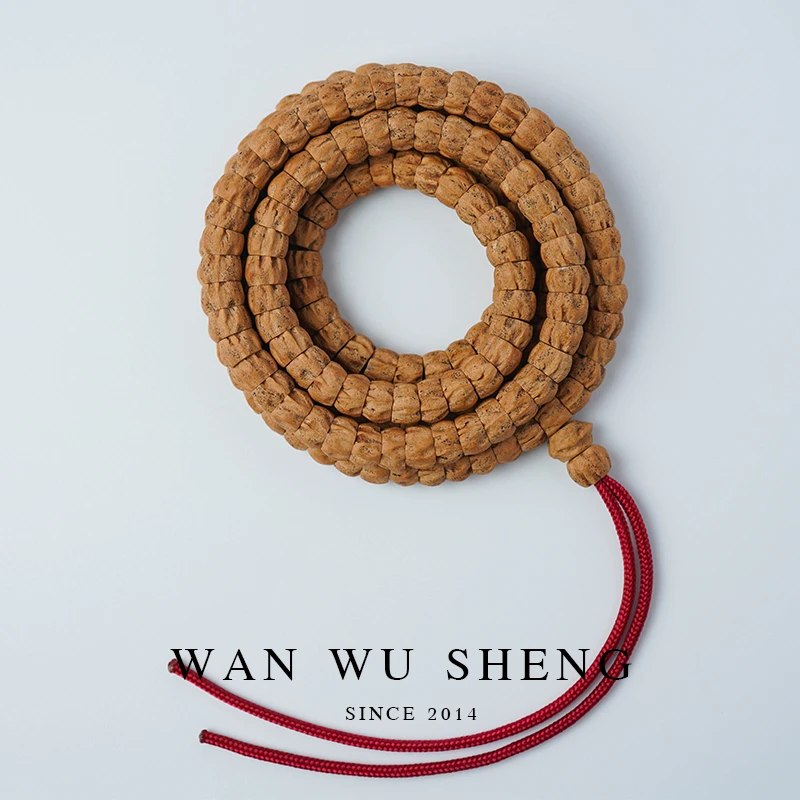 【一路肠红】热振红皮顺纹手工斜切柏香籽大肠108手串