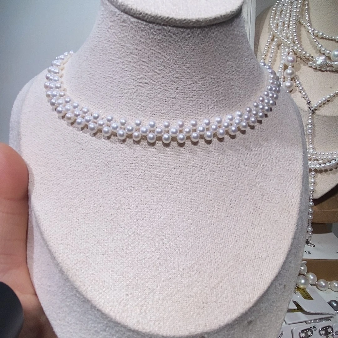 非金属非金属编织设计无暇项链