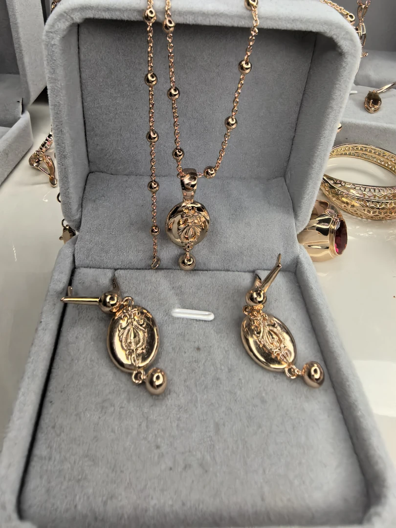 铜合金项链 镀俄罗斯紫金首饰套装