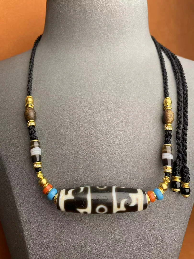 壹加师姐|手工设计莲师三眼玛瑙项链多样性发一7190D