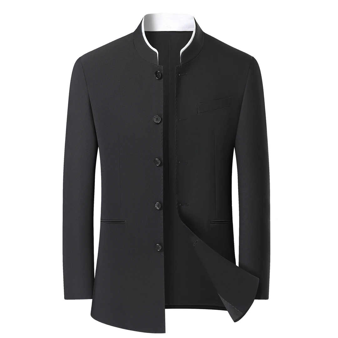 男士秋季时尚加肥加大立领中国风休闲中式外套秋季上新立体剪裁DS