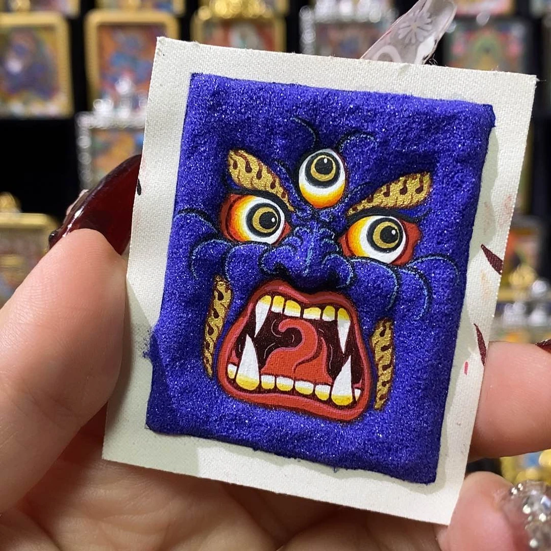 吊坠纯****的黑财神热贡唐卡