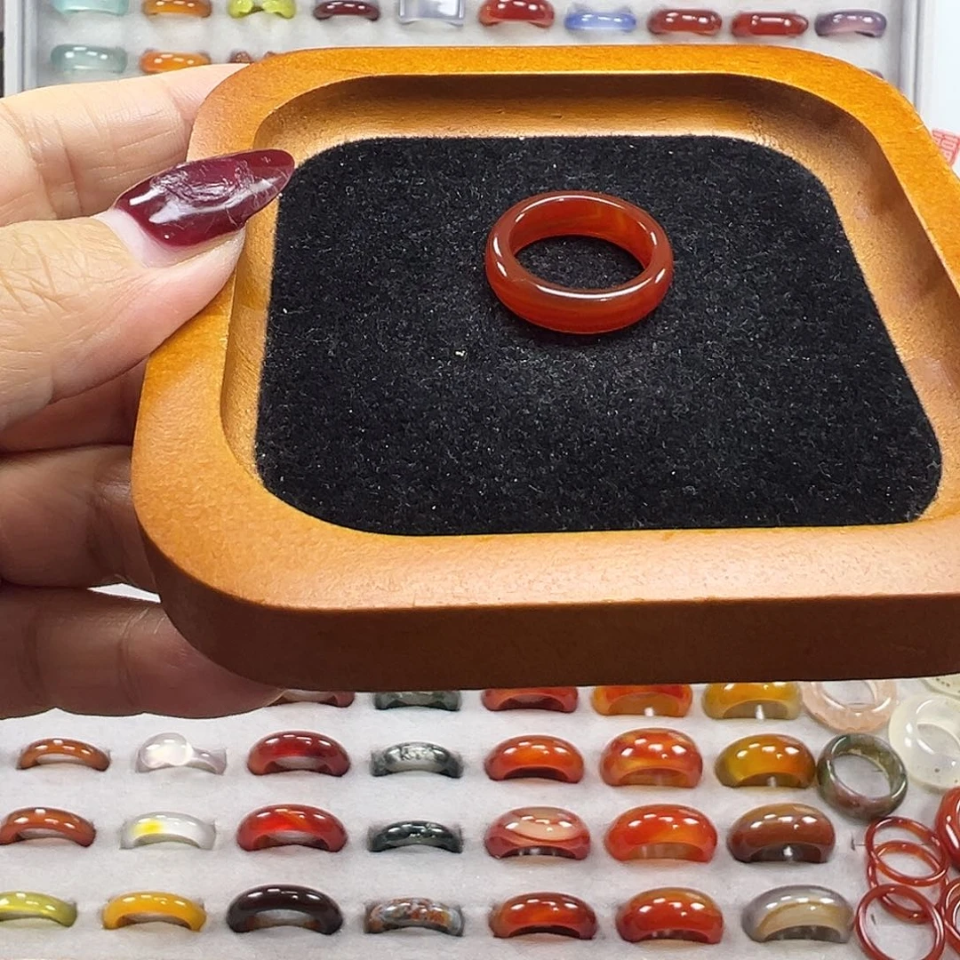 玛瑙/玉髓未镶嵌戒指A16不退换17.2港15福利