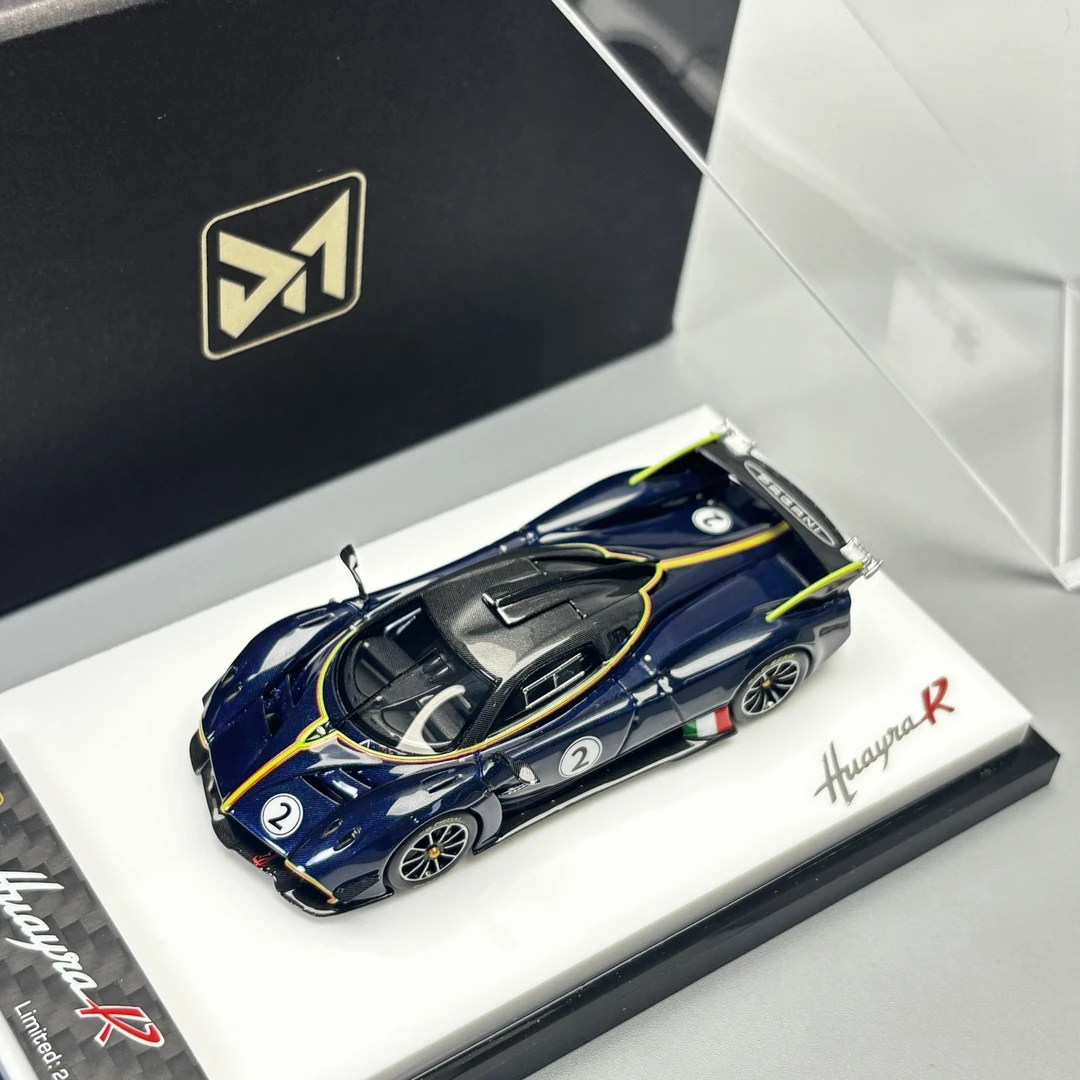 DMY 1:64 帕加尼 花雅 Huayra R 蓝碳 金属灰 树脂车模