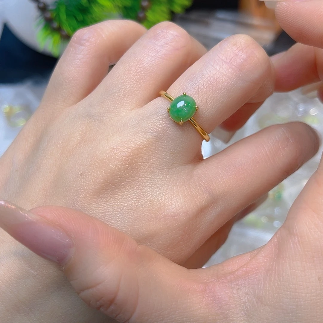 翡翠银S925镶嵌戒指