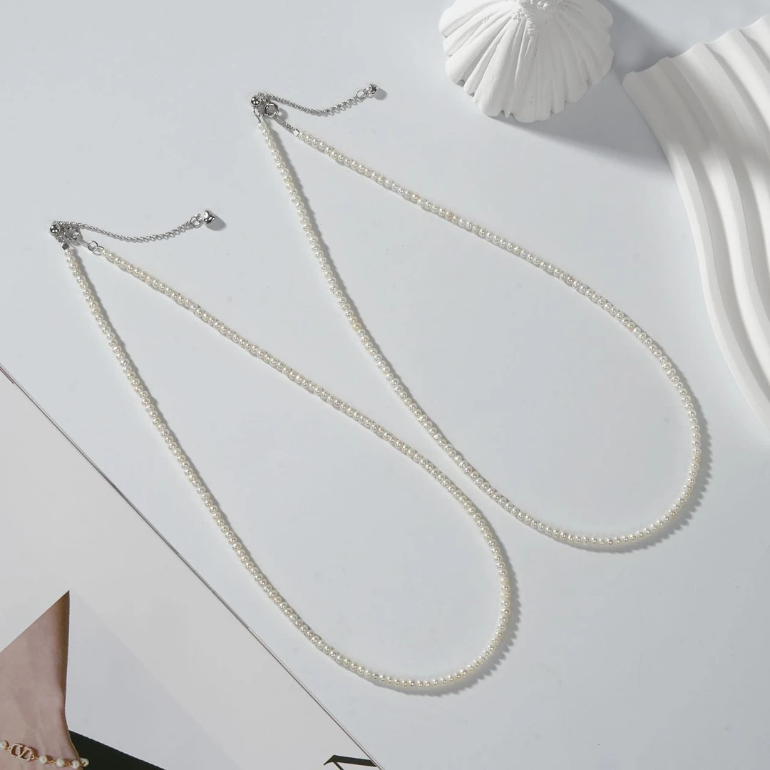 S925银自然生长无核珍珠项链-多样性发其一约3mm-V47406-M（甄选）