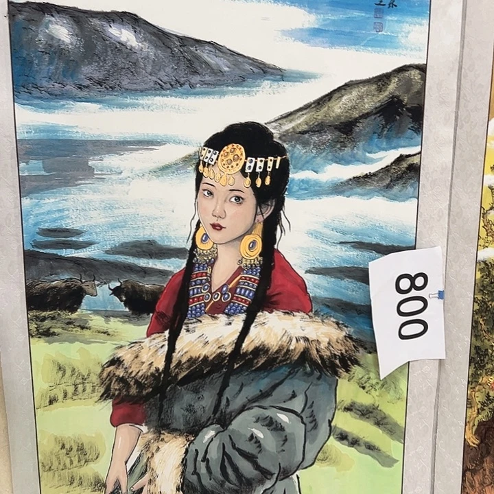 国画纯手工纯手绘新年快乐