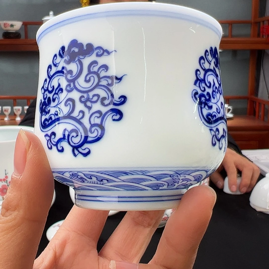青花团龙福筒杯杯